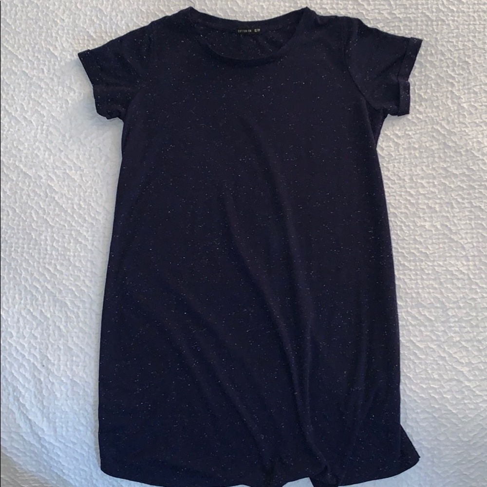 Navy blue cotton dress shirt